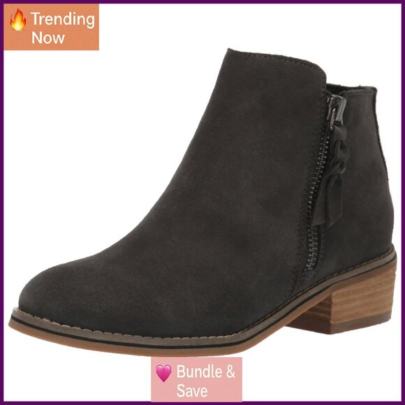 Waterproof Ankle Boots with Stacked Heel Textured Sole Sizes 6-11